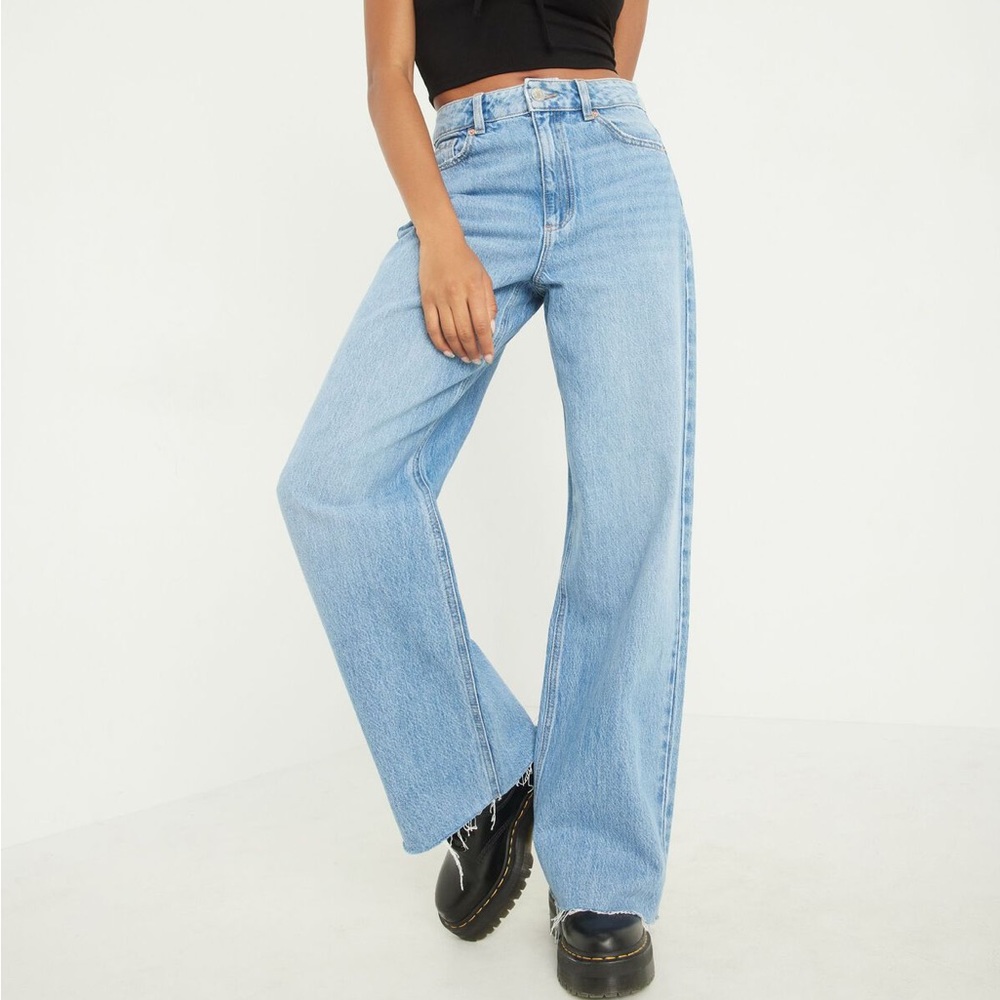 Garage street wide leg jeans in kelly blue!